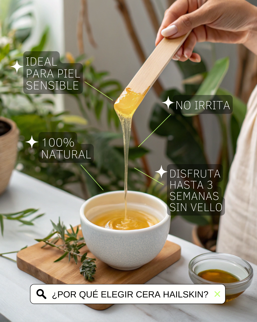 Cera para depilar 100% natural | ORGÁNICA - cuerpo completo