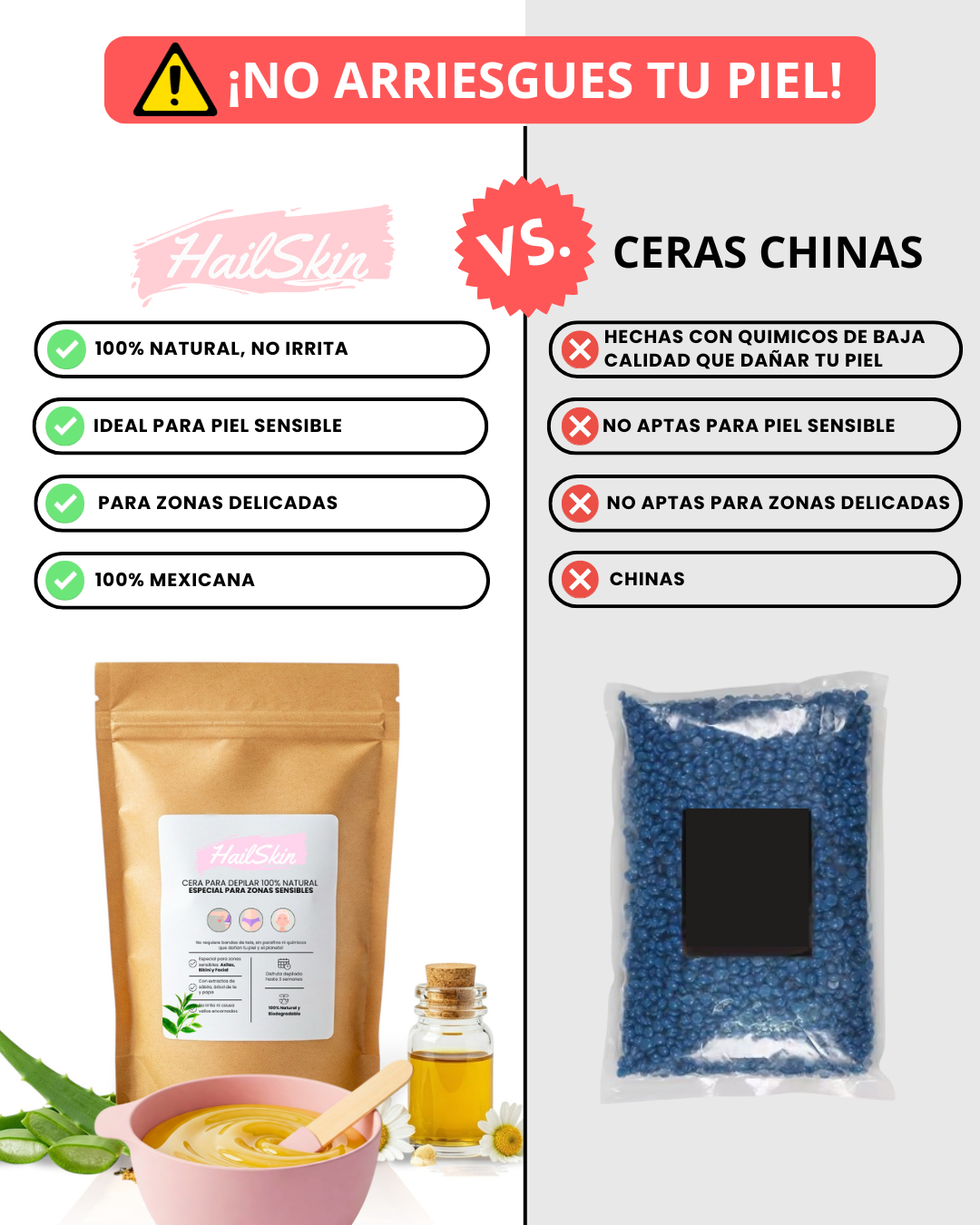 Cera para depilar 100% natural | ORGÁNICA - cuerpo completo