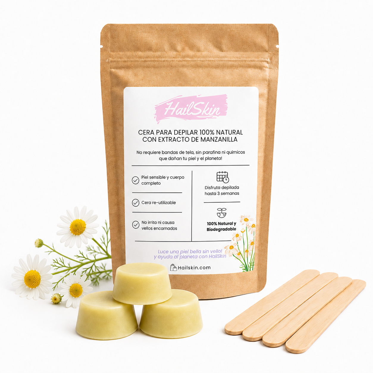 Cera para depilar 100% natural | ORGÁNICA - cuerpo completo